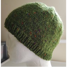 Beanie  Hat Hand Knit  in Ireland  100% Aran  Donegal Tweed wool  eb-62552599